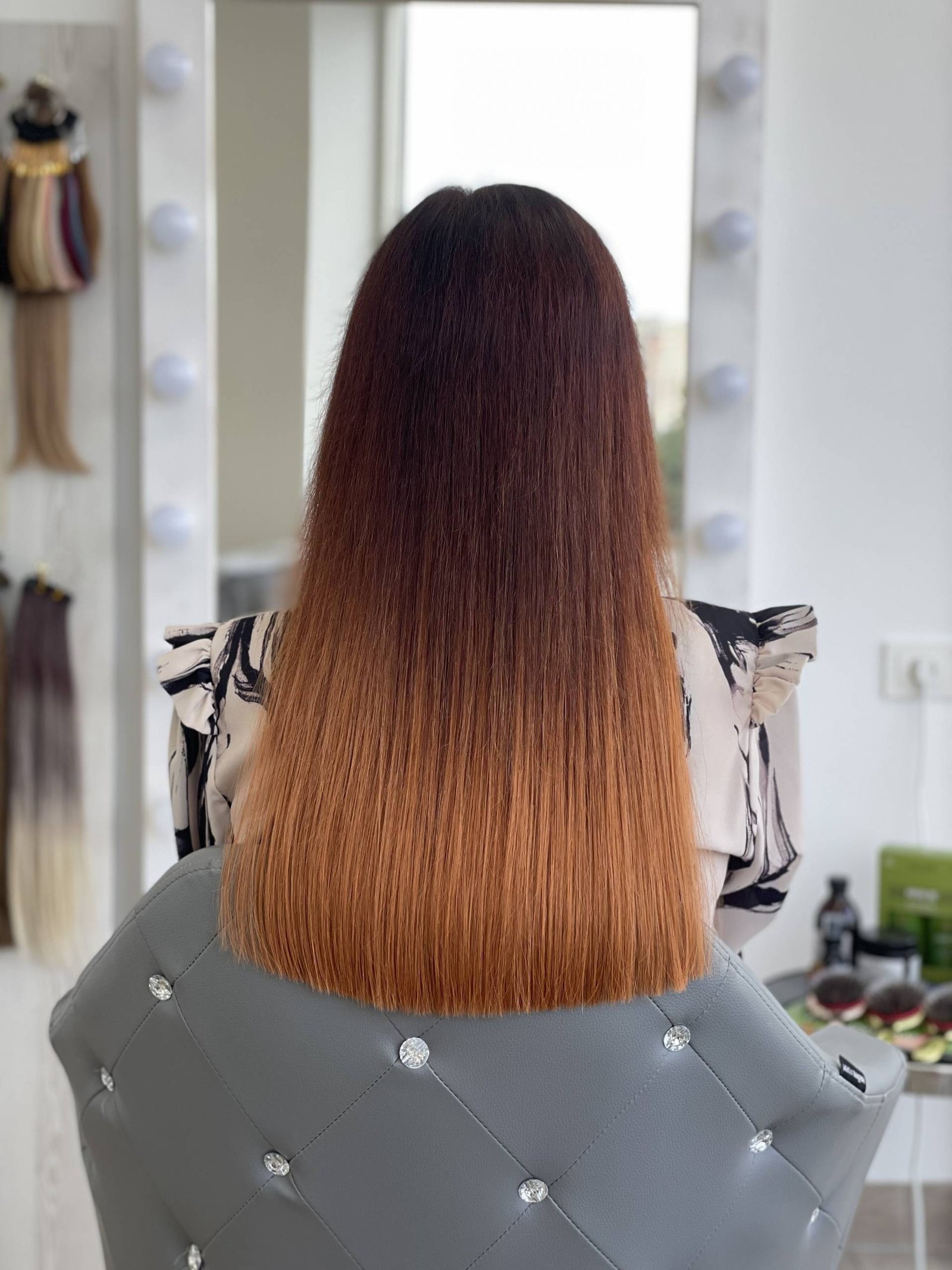Keratin hair extensions – Ombre effect
